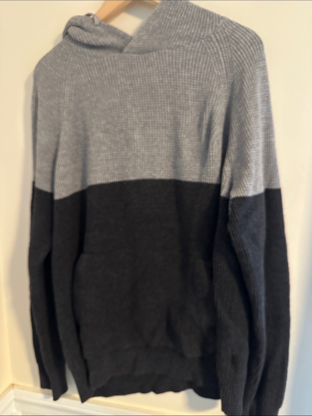 American Eagle Outfitters Two-Tone Gray Crewneck Sweater